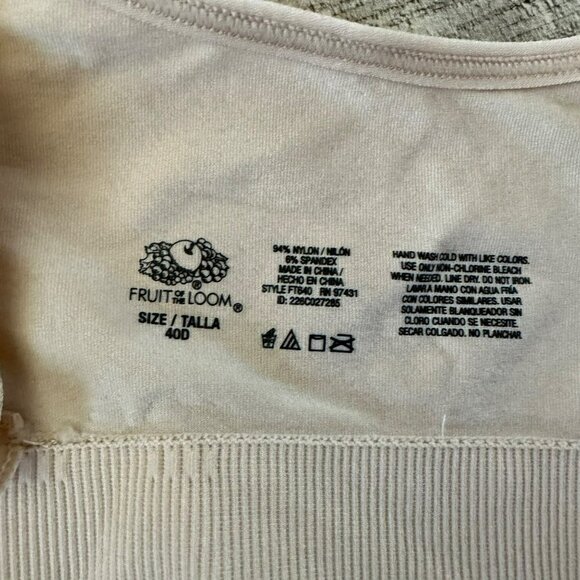 Fruit of the Loom in the buff nude cream wirefree lift bra 40D - Picture 2 of 5